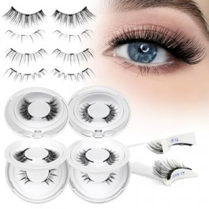Higu clace Magnetic Eyelashes 4Pairs Magnetic Eyelashes with Applicator Soft Magnetic Lashes Natural Look…