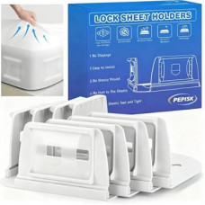 Upgrade Bed Sheet Holders for Corners: 4Pcs Fitted Lock Sheet Holders Keep Sheets Firm & Tight,…