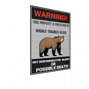 Carastora Vintage Property Protection Sign, 8x12 Inch Metal Tin Warning Sign, Fun Guard Pet Home…