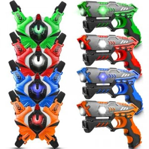 Stlloys Laser Tag: Laser Tag Guns Set of 4 with Vests, Infrared Lazer Tags Game, Lazer Tags Set 4 Player for K…