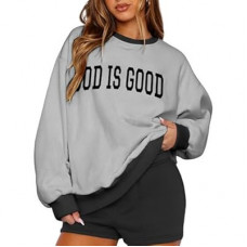 KNEYATTA Christian Sweatshirts for Women God Is Good Colorblock Sweatshirt Blessed Pullover Jesus F…