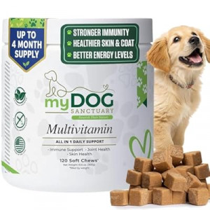 My Dog Sanctuary 14 in 1- Multivitamin for Dogs 120 Chews - Daily Support for Active & Aging D…