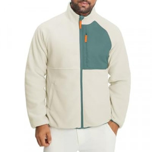 M MAELREG Men's Reversible Fleece Jacket with 5 Pockets Lightweight Zip Up Golf Jackets Winter Warm Casu…