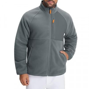 M MAELREG Men's Reversible Fleece Jacket with 5 Pockets Lightweight Zip Up Golf Jackets Winter Warm Casu…