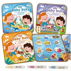 Double-Sided Magical Water Coloring Book for Kids, Reusable Quiet Water Reveal Activity Book with Water Pe…