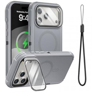 Follaroma for iPhone 17 Pro Max Case with Stand & Built-in Camera Cover, MagSafe Compatible, Heavy-…