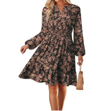 GRACE KARIN Spring Dresses for Women 2026,Casual Long Sleeve Mini Dress, Floral Wedding Guest Dr…