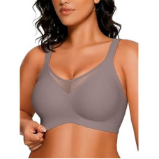 COCOMARTS Jelly Bras for Women No Underwire Push Up V Mesh Seamless Comfort Tshirt Bra Suppo…