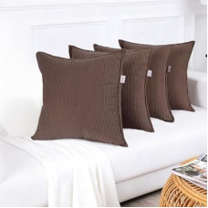 Cosixury Throw Pillow Covers Corduroy Pillowcase Set of 4, No Inserts| Thick Fall Autumn Winter D…