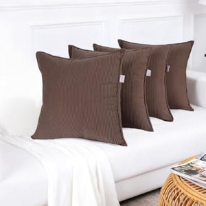 Cosixury Throw Pillow Covers Corduroy Pillowcase Set of 4, No Inserts| Thick Fall Autumn Winter D…