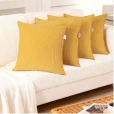 Cosixury Throw Pillow Covers Corduroy Pillowcase Set of 4, No Inserts| Thick Fall Autumn Winter D…