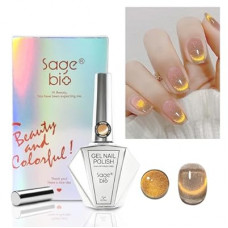 SAGEBIO 15ml Cat Eye Gel Nail Polish with Magnet Stick – Glitter Holographic Magnetic Gel, DIY Man…