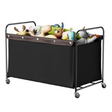 StorageWorks Toy Chest Storage with Wheels, Extra Large Kids Toy Box, Toy Storage Organizer, Metal Toybox fo…