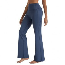 Womens Flare Leggings No Front Seam Flare with Tummy Control High Waisted Wide Leg Yoga Pants