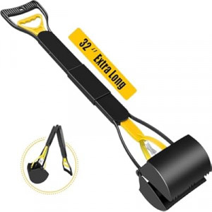 Glowspire 32 inch Long Handle Pooper Scooper for Dogs, Heavy Duty Foldable Dog Poop Picker Upper, O…