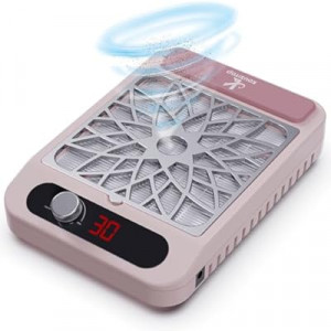 Kouzitop Nail Dust Collector for Nail Techs, Compact & Quiet Nail Vacuum dust Collector with Reusable Filter,…