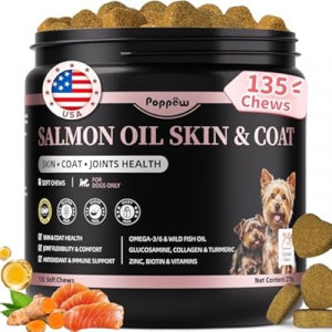 Salmon Oil for Dogs Skin & Coat, 13 in 1 Wild Alaskan Fish Oil for Dogs - Omega 3 EPA & DHA & ALA Fatty A…