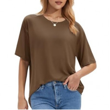 Stelle T Shirts for Women Crew Neck Short Sleeve Summer Tops Loose Fit Soft Basic Tee Shirt