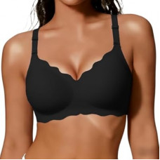 COCOMARTS Jelly Bras for Women No Underwire Scalloped Push Up Wireless Bralettes Seamless Soft Co…