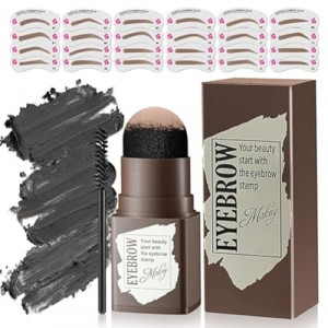 Eyebrow Stamp Stencil Kit - 24PCS Eyebrow Stencils for Perfect Brow, Eyebrow Stamp Long-lasting Water…