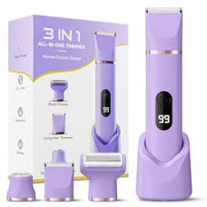 Bikini Trimmer for Women, Tiovara Painless Electric Razors Shaver IPX7 Waterproof Cordless Body Hair Tri…