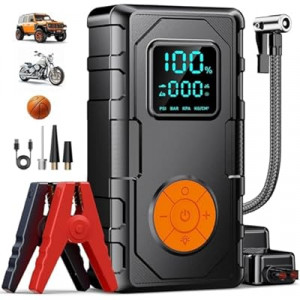 Jump Starter with Air Compressor, Car Battery Jump Starter (8.0 Gas/7.0L Diesel), Battery Jumper St…