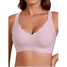 COCOMARTS Jelly Bras for Women No Underwire Seamless Push Up Scalloped Tshirt Bralettes Comfort…