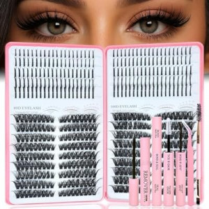 Lash Clusters Kit with Spikes, 80D+100D Left Right Eyelash Clusters Extensions Individual D Cur…