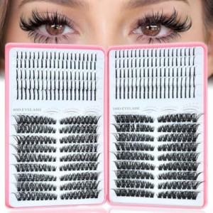 Lash Clusters with Spikes, 60D+100D Left Right Eyelash Clusters Extensions Individual D Curl Fluffy Wispy False…