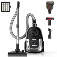 Zefiro 1600W Bagless Canister Vacuum Cleaner, 40kPa Powerful Suction, Lightweight, Auto Cord Re…