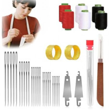 Big Eye Steel Sewing Needles Kit, 2025 New Stainless Steel Needles for Hand Sewing, 37 PCS Big Eye Steel…