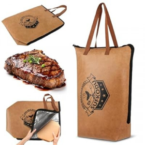 Sufkodu 21in Insulated BBQ Blanket for Resting Meat, Heavy-Duty Meat Resting Bag with Wide Mouth for Br…