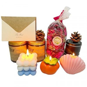 Scented Candles Gift for Women, 12 Pcs Candles & Greeting Card Set for Women, Aromatherapy Soy Wax Ca…