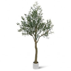Sillaff Olive Tree 8FT Fake Tree Large Artificial Tree Indoor Faux Plants with Pot, Nearly Natural Olive Branches…