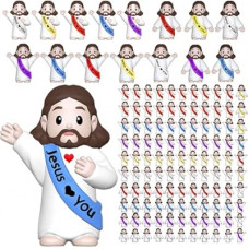 VINETEN 300 Pcs Little Jesus Figures – Multicolor “Jesus Loves You”Baby Jesus Figure Mini for Easter Egg Stu…