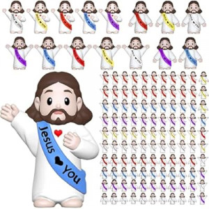 VINETEN 300 Pcs Little Jesus Figures – Multicolor “Jesus Loves You”Baby Jesus Figure Mini for Easter Egg Stu…