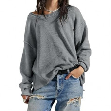 UNCLECAT Womens Oversized Sweater 2025 Fall Trendy Side Slit Crew Neck Long Sleeve Casual Tuni…