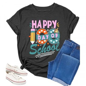 100 Days of School Shirt 100th Day of School Shirt Teacher Happy 100 Day Shirts Gifts Tees Teaching Grap…
