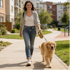 Retractable Dog Leash for Medium & Large Dogs up to 80 lbs, One-Handed Brake, 180kg Strong Nylon Tape, Ta…