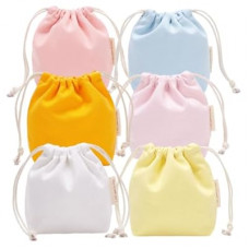 YINGKOR Small Cotton Canvas Drawstring Bags, Beach Theme Wedding Favor, Gift Bags, Mesh Clo…