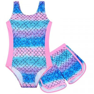 TUONROAD Toddler Girls One Piece Swimsuit 2Pcs Bathing Suit Kids Tankini with Short for 3-9