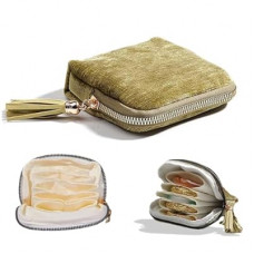 Iosjeude Portable Jewelry Travel Case with Zipper, Tangle-Free Organizer Pouch for Bracelets, Rings, Earrings,…