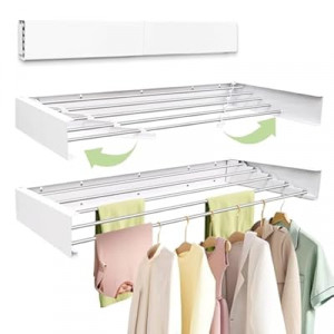 Aktivio Wall Mounted Drying Rack 31.5'', Foldable Wall Clothes Drying Rack, Space Saving Laundry Drying…