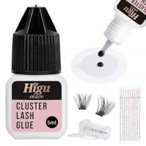 Higu clace Lash-Glue DIY Waterproof Eyelash Adhesive Lash-Cluster-Glue 3s Strong Hold Long Lasting for 2…