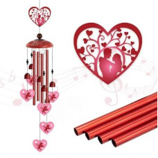 Love Heart Wind Chimes Outdoor,Romantic Metal Wind Chime for Couples – Valentine’s Day Anniv…