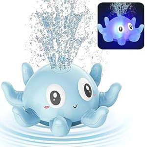 Light Up Octopus Sprinkler Bath Toy for Toddlers 1-3, Baby Bath Toys with Fountain for Pool Bathtub & Water…
