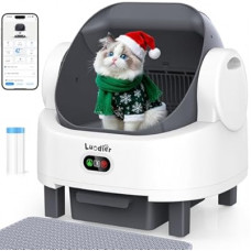 Self Cleaning Litter Box, Open-Top Large Automatic Cat Litter Box for Multiple Cats with Multiple Safety…
