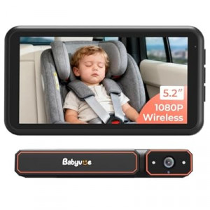 Babyvue BV6 Wireless Baby Car Camera Easy to Install, No Wiring Car Baby Monitor with HD1080P IR Nig…