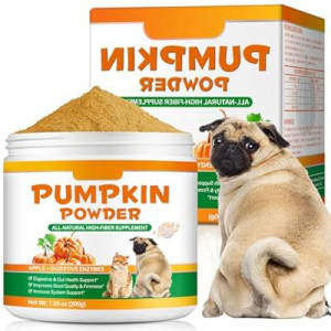 Organic Pumpkin Powder for Dogs&Cats,All Natural Fiber for Dogs&Cats, with Digestive Enzymes…