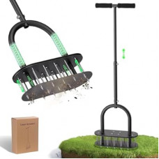 Onadak Lawn Aerator Automatic Dirt and Leaf Clean Design,Pre-Assembled 15 Iron Spikes Metal,Soil Lawn Aera…